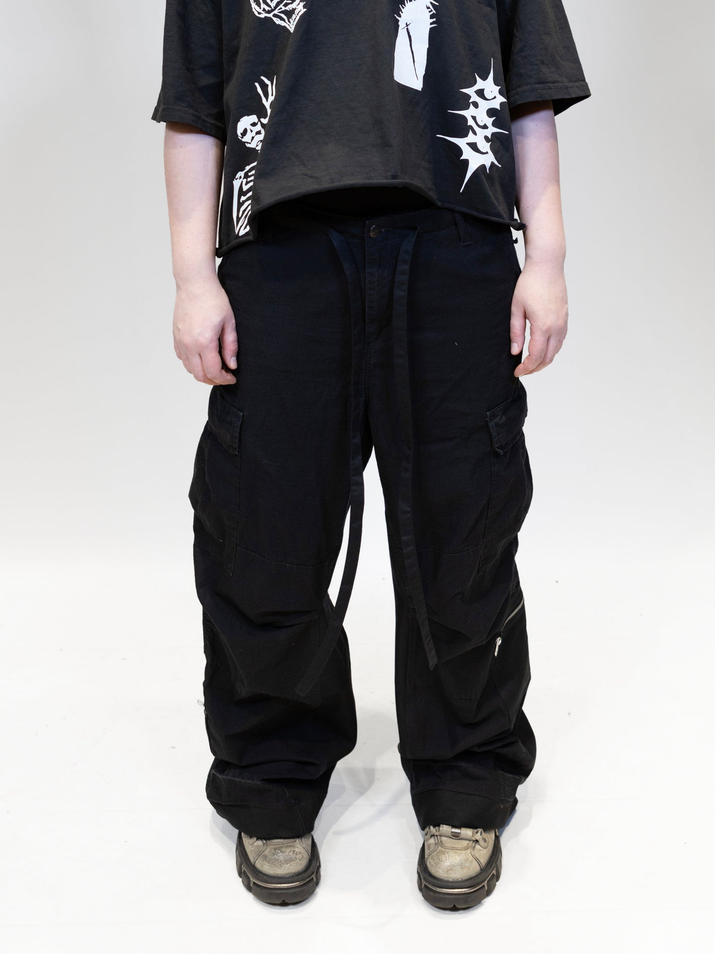 ELIEFFEKT 'CAR GO' PANTS | BLACK COTTON CARGO PANTS