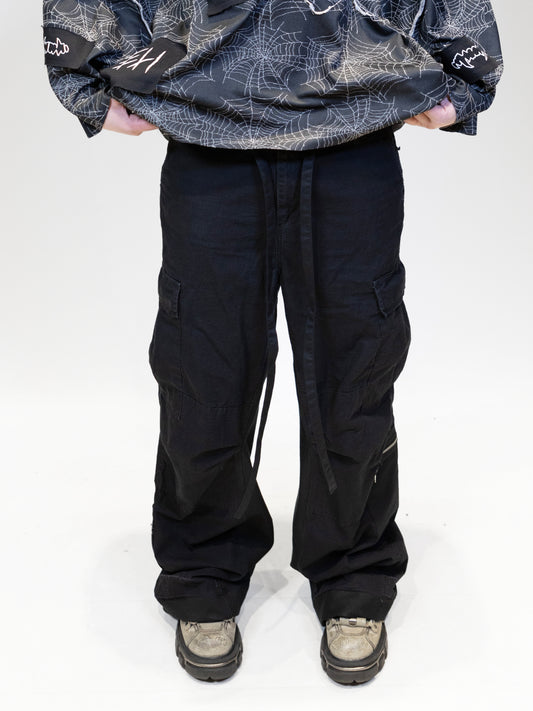 ELIEFFEKT 'CAR GO' PANTS | BLACK COTTON CARGO PANTS