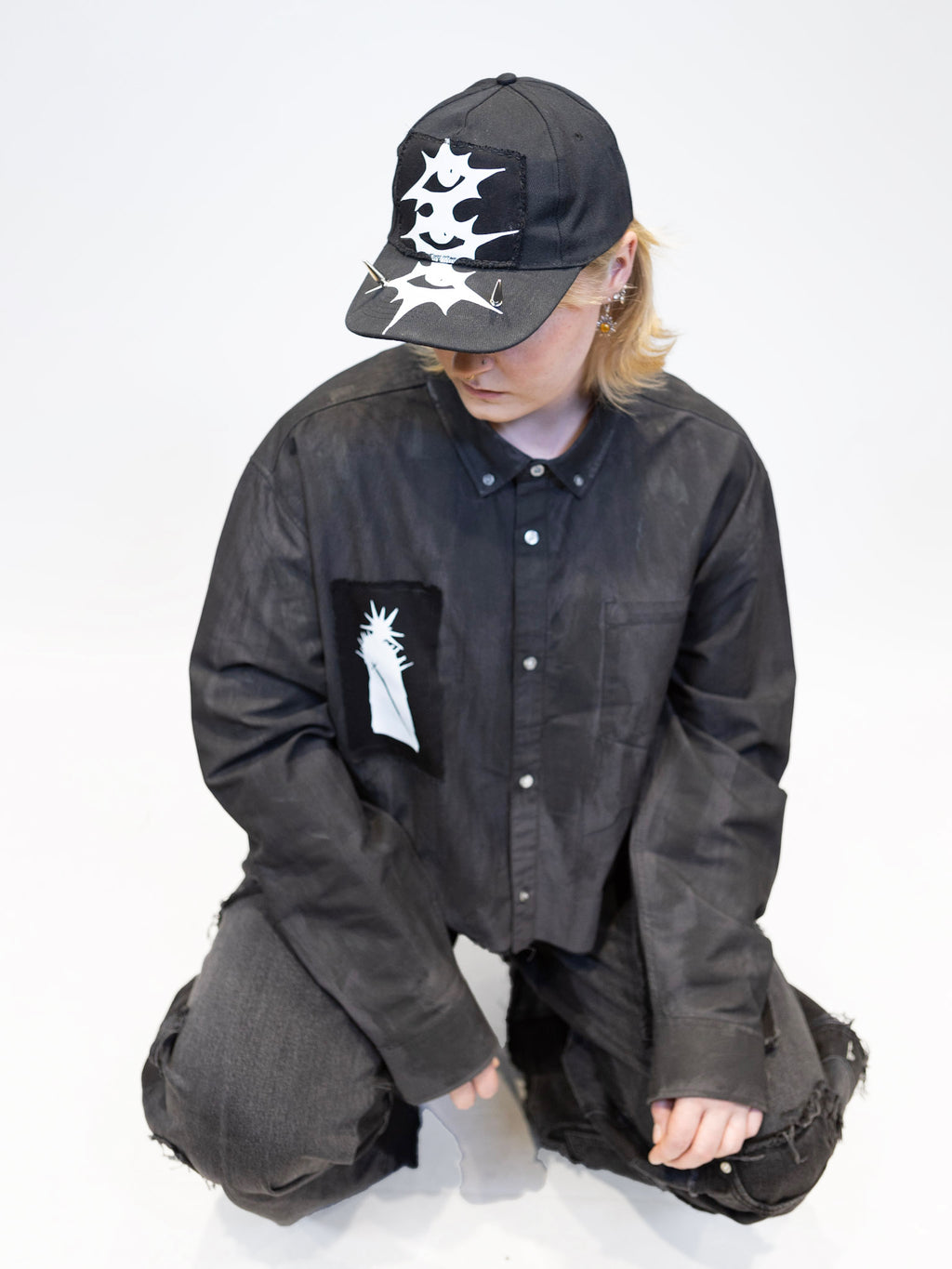 Upcycled 'Eyes on the sky' cap | Adjustable cap with print