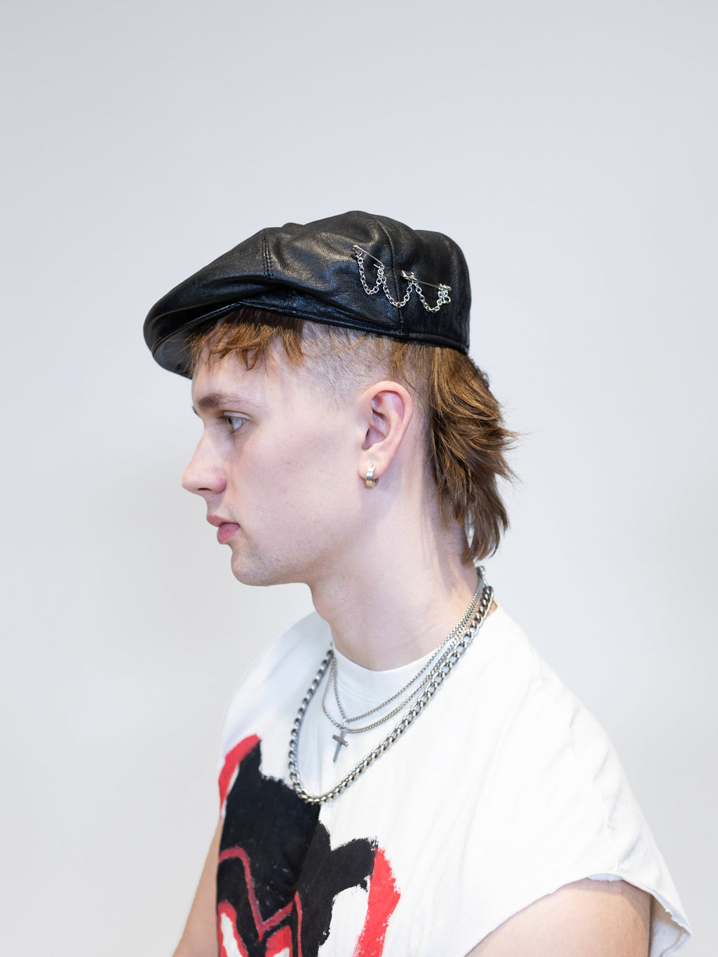 Upcycled 'Spink' hat | Leather worker hat