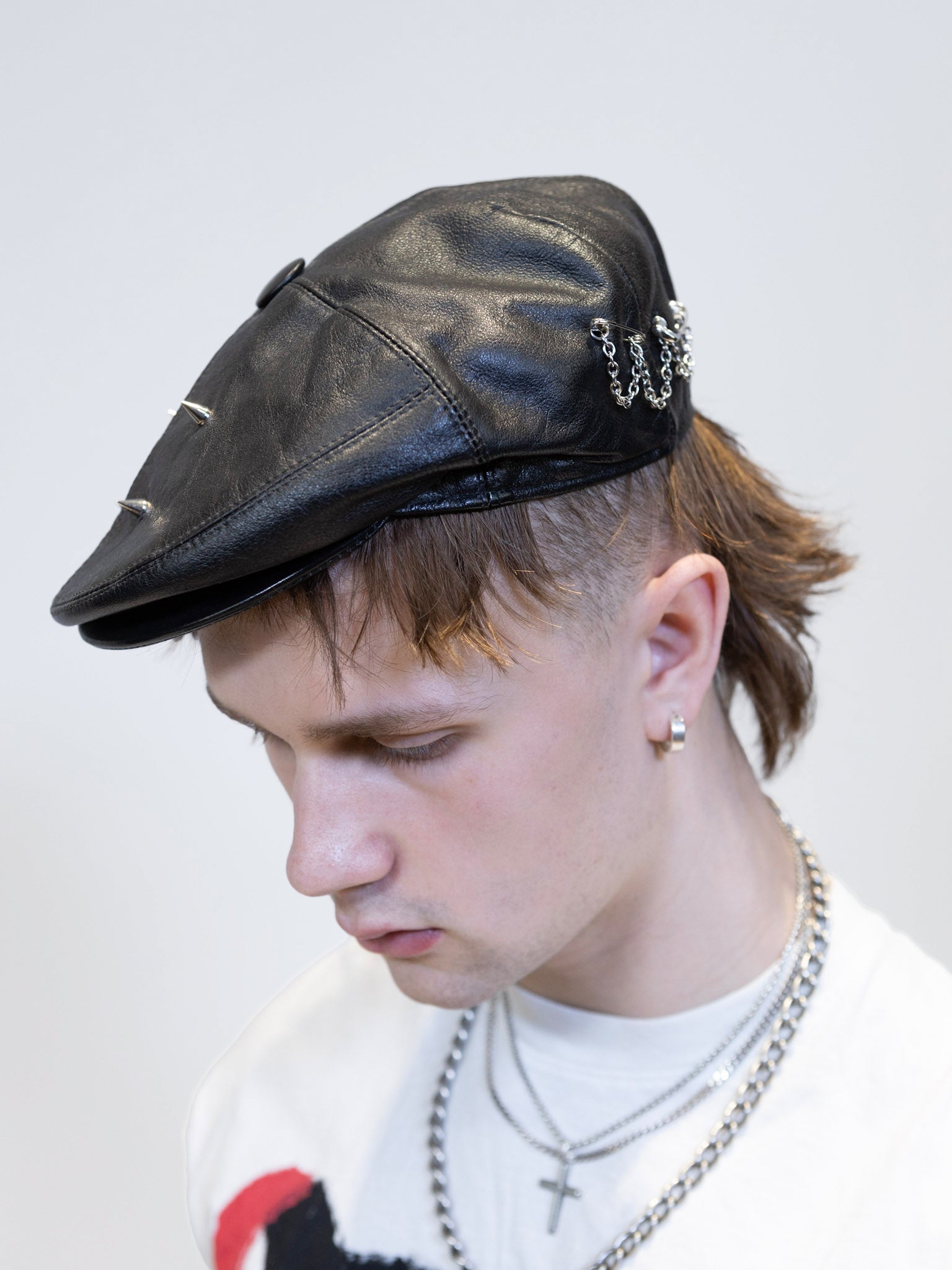 Upcycled 'Spink' hat | Leather worker hat