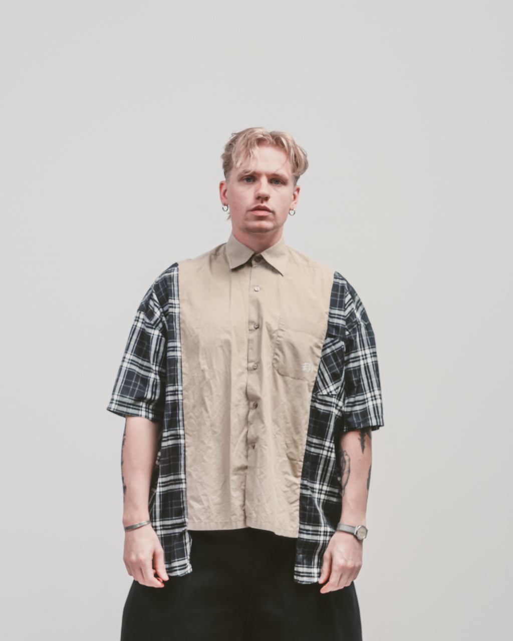 Upcycled 'Fidel' shirt | Short sleeve button up shirt