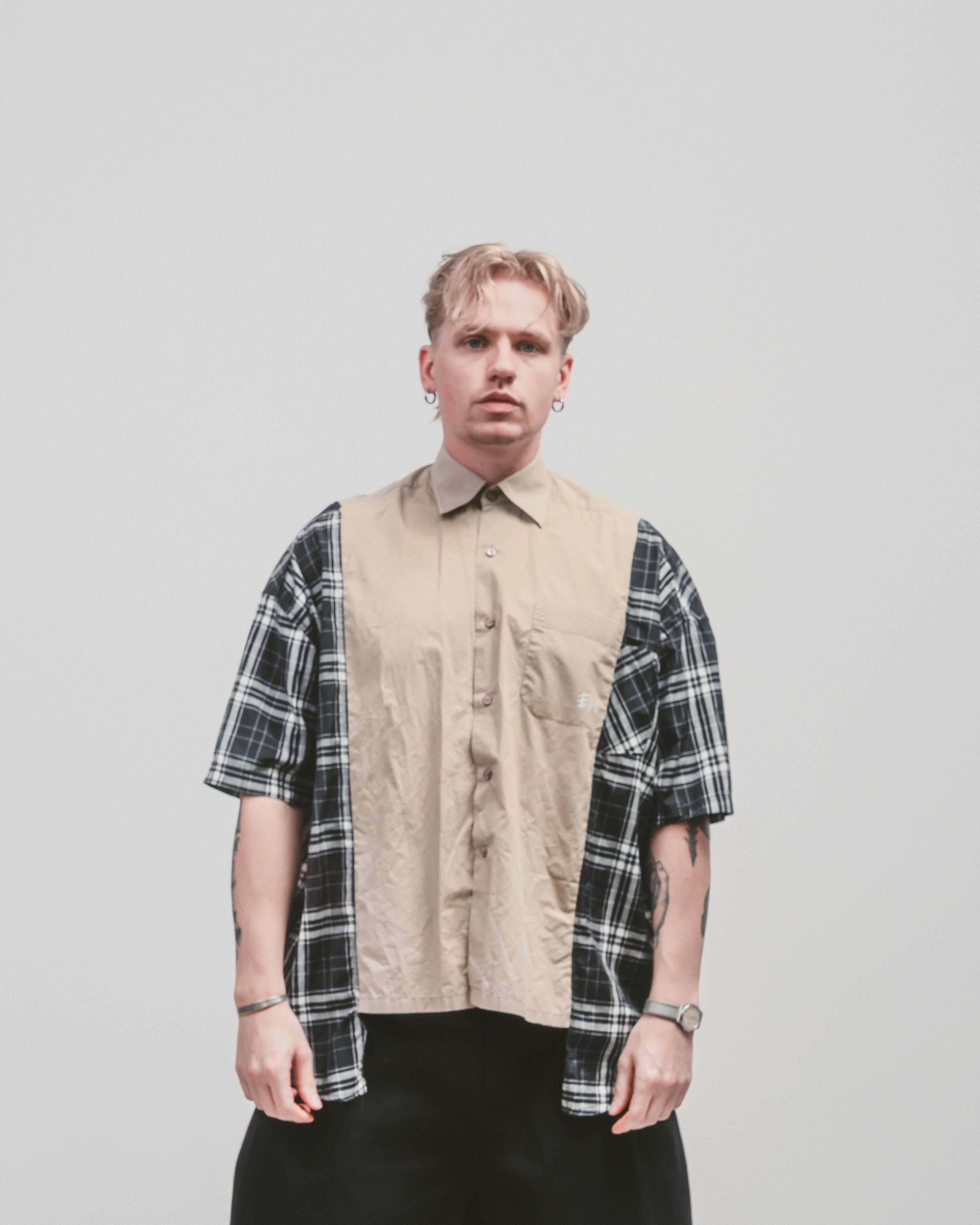 Upcycled 'Fidel' shirt | Short sleeve button up shirt