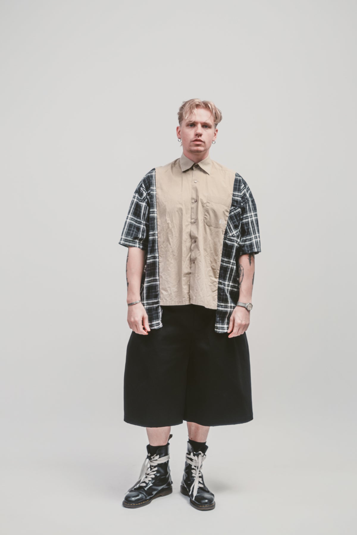 Upcycled 'Fidel' shirt | Short sleeve button up shirt