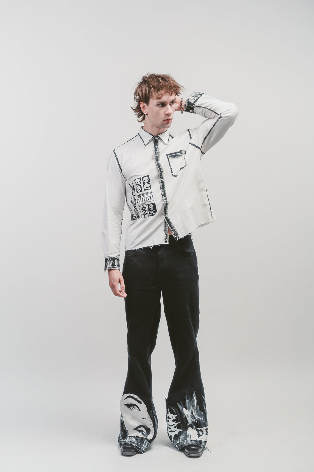 Upcycled 'Chaufeur' Button up shirt | Dress shirt